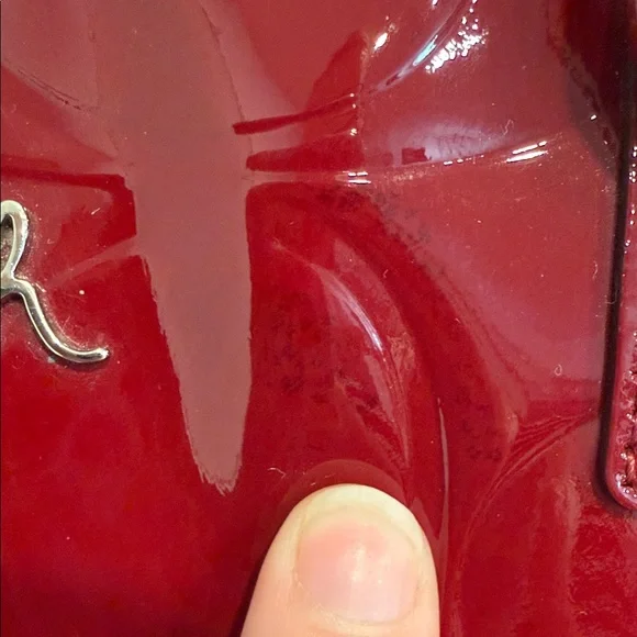 Coach Deep Red Patent Leather Shoulder Bag - Picture 6 of 10